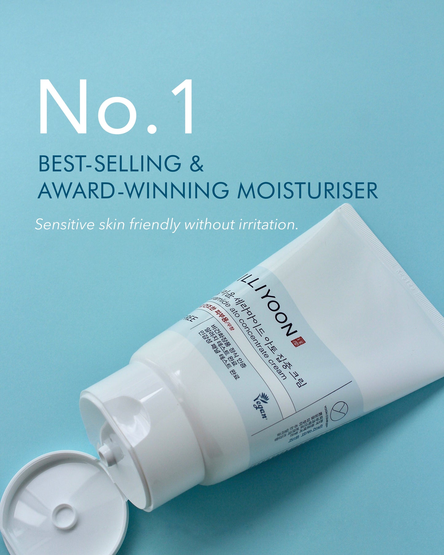Ceramide Ato Concentrate Cream on blue background open