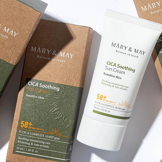 Mary&May CICA Soothing Sun Cream SPF50+ PA++++ - Jevy K-Beauty & Skincare