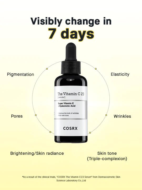 COSRX The Vitamin C 23 serum photo with benefits like fading scars