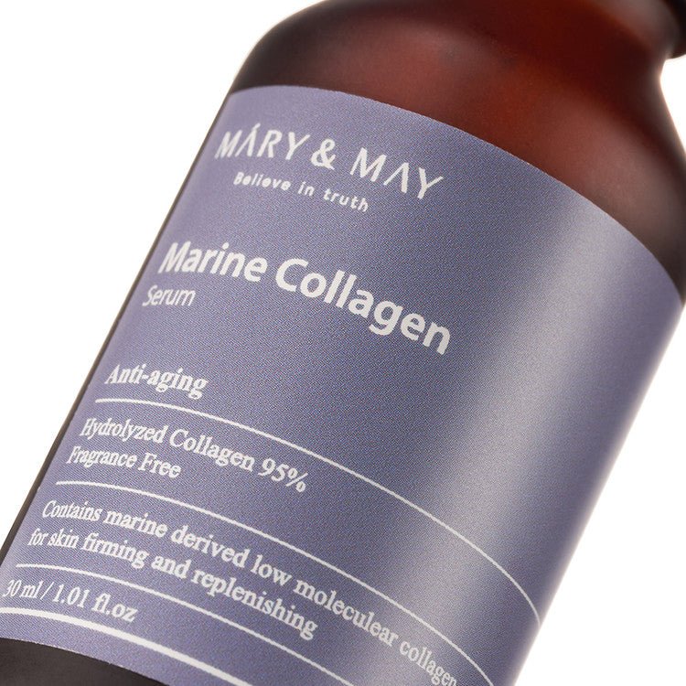 Mary&May Marine Collagen Serum close up photo of  serum bottle